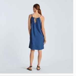 Everlane Apron Dress 100% Linen Deep Blue Medium